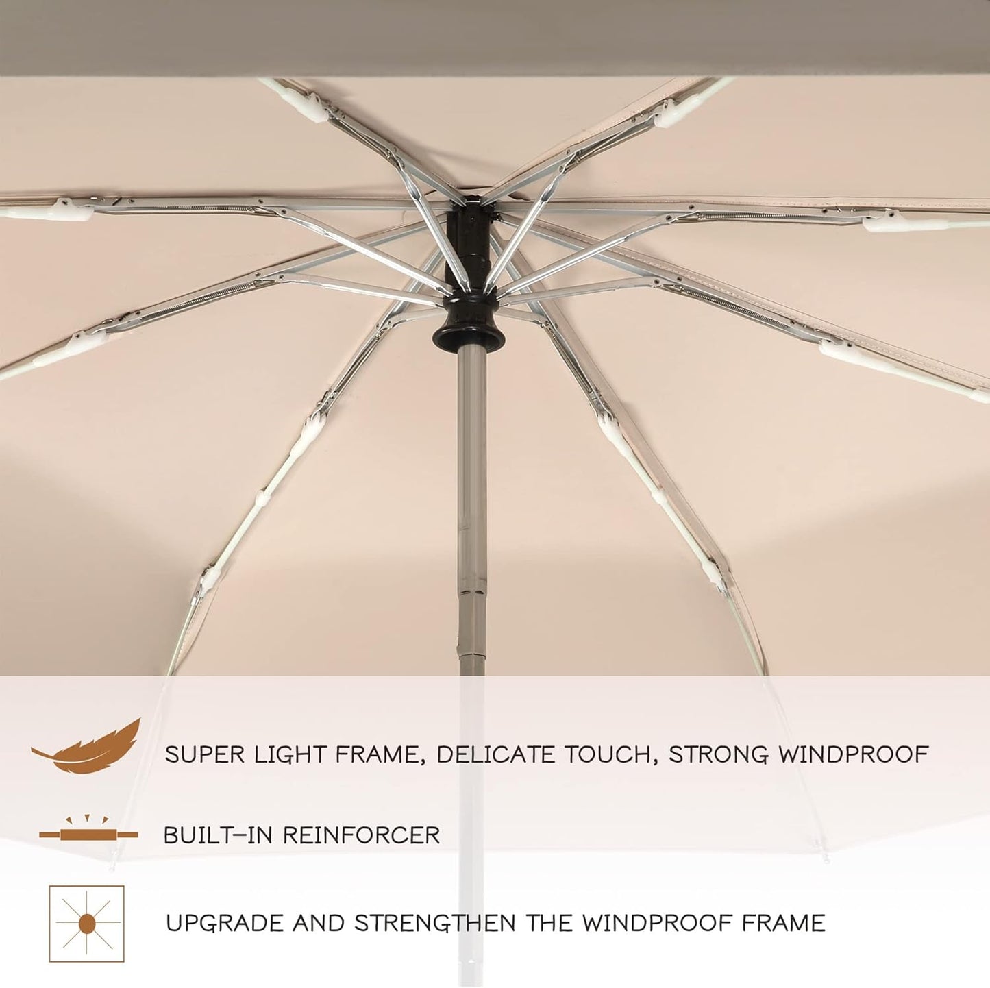 Velmorna UV Sun Umbrella Compact Folding Travel Umbrella Auto Open Close Compact Folding Rain Umbrellas for Women Men Blocking UV 99.98%