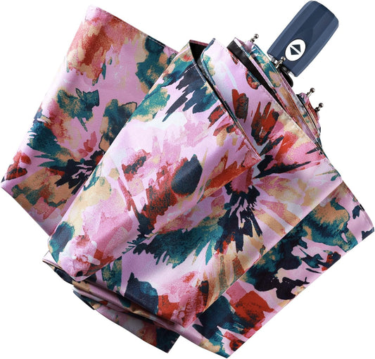 Velmorna UV Sun Umbrella Compact Folding Travel Umbrella Auto Open Close Compact Folding Rain Umbrellas for Women Men Blocking UV 99.98%