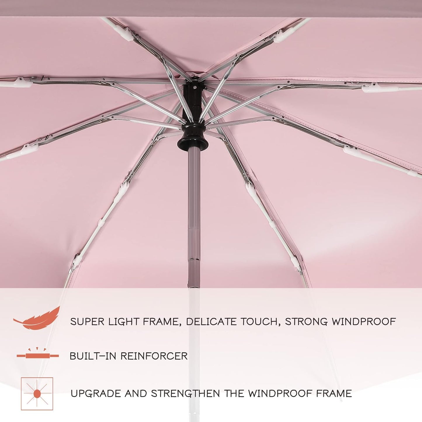 Velmorna UV Sun Umbrella Compact Folding Travel Umbrella Auto Open Close Compact Folding Rain Umbrellas for Women Men Blocking UV 99.98%